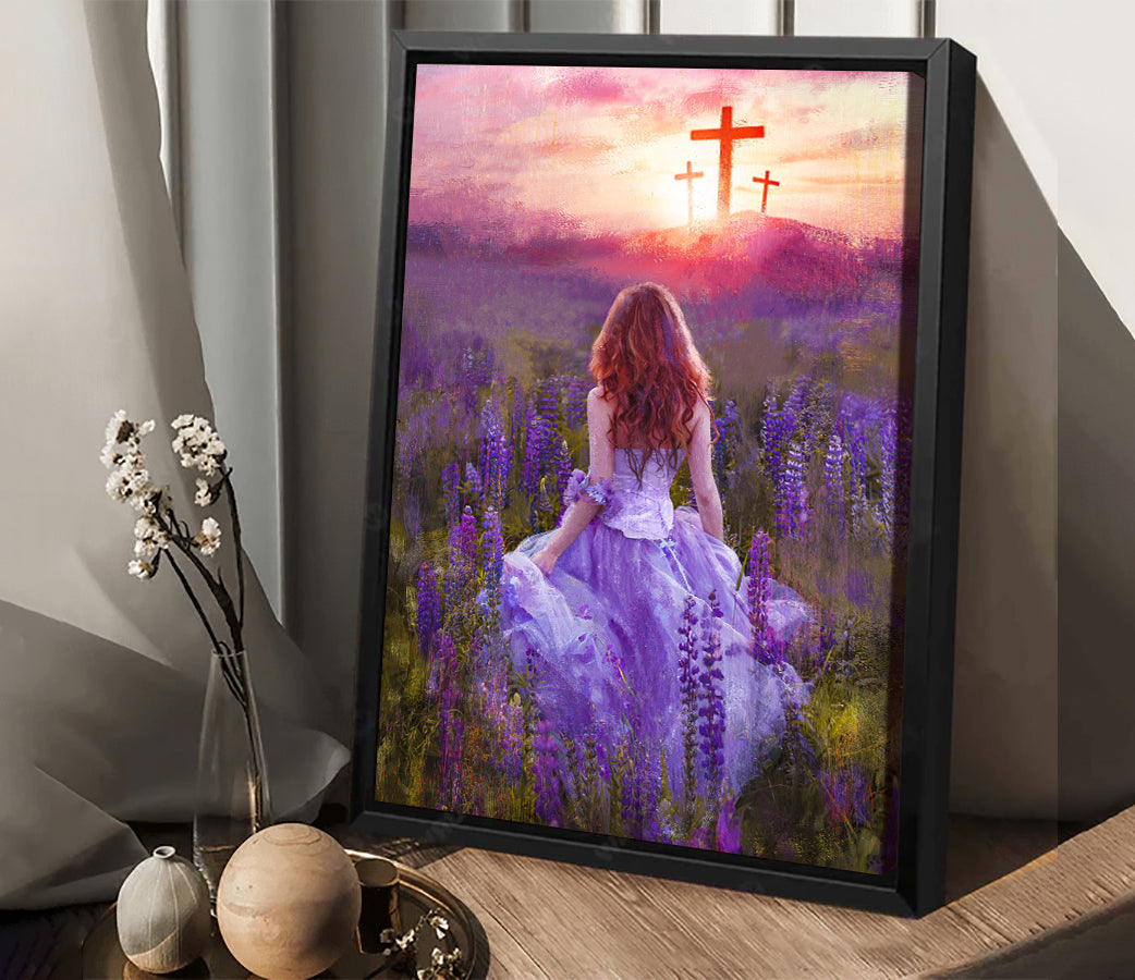 Beautiful girl painting, Girl in the lavender field - Jesus Portrait Canvas Prints, Wall Art