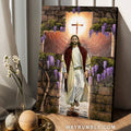 Jesus painting, Purple flower, Amazing cross - Jesus Portrait Canvas Prints, Christian Wall Art