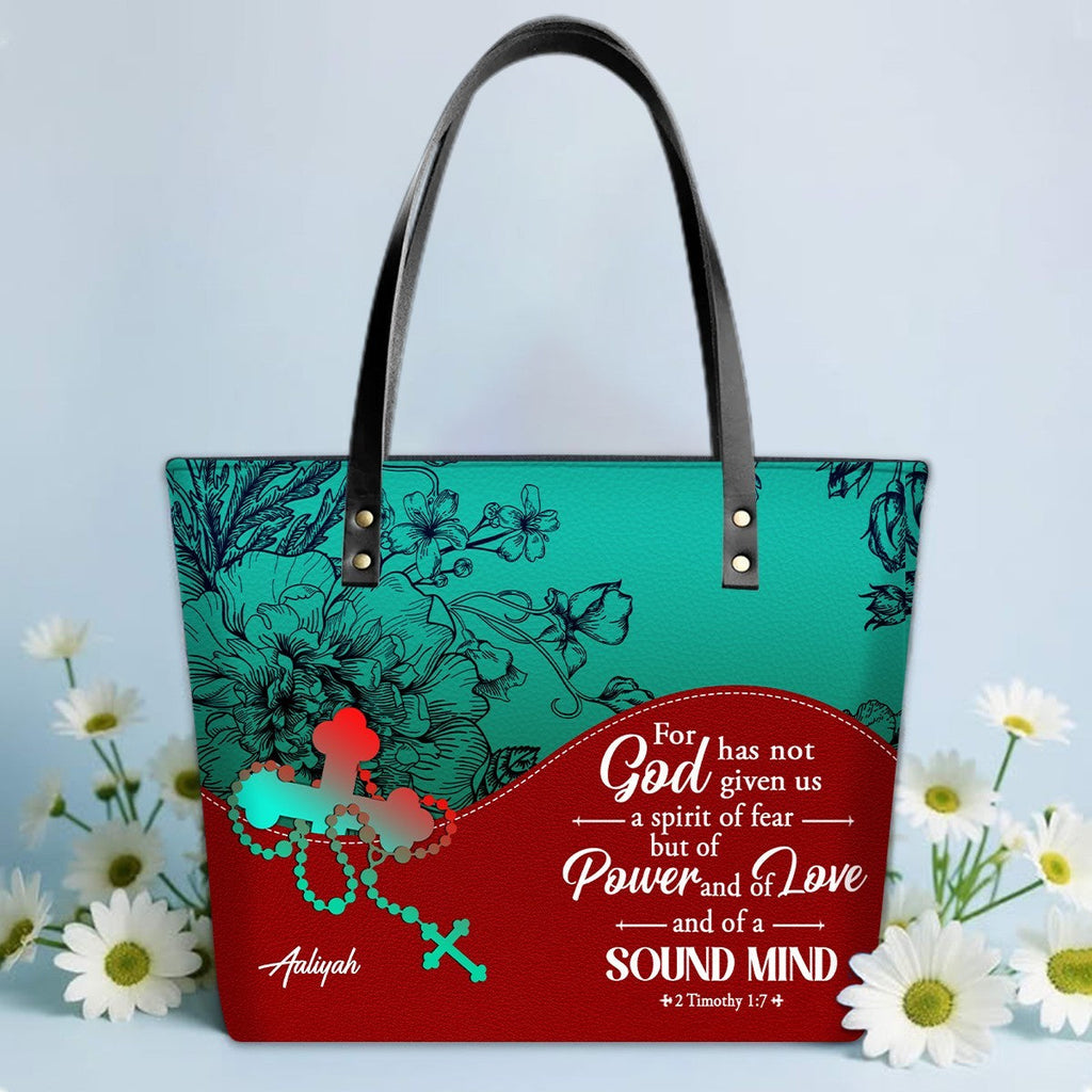Personalized Christian Leather Tote Bag Luxury – Christian Christmas Gift for Women