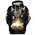 Faith Over Fear Jesus Gods Hand Christian Cross Hoodies Jesus Hoodie Men & Women, God 3D Printed Hoodie, Christian Apparel Hoodies
