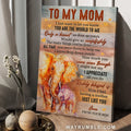 Son to mom, Watercolor elephant, Gift for mom, You are the world to me - Family Portrait Canvas Prints, Wall Art