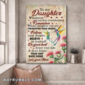 Mom to daughter, Colorful hummingbird, Don't forget your way back home - Family Portrait Canvas Prints, Wall Art