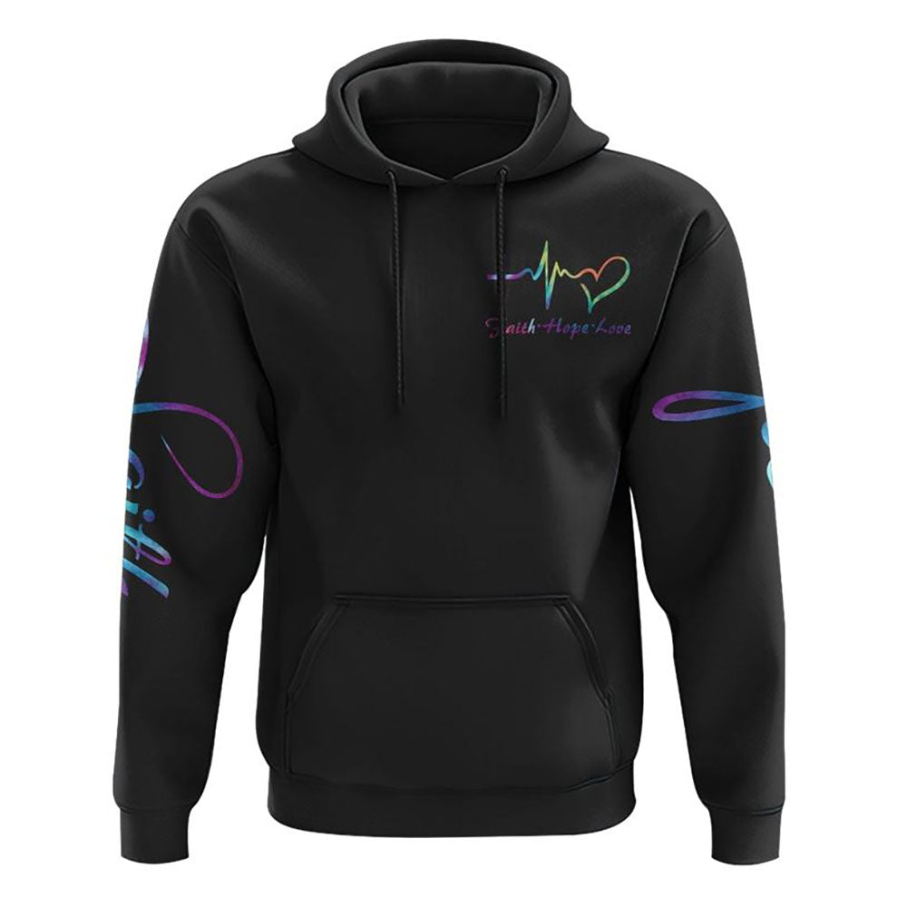 God Is Within Her Anchor Cross All Over Print 3D Hoodie, Christian Hoodie, Christian Sweatshirt, Bible Verse Shirt