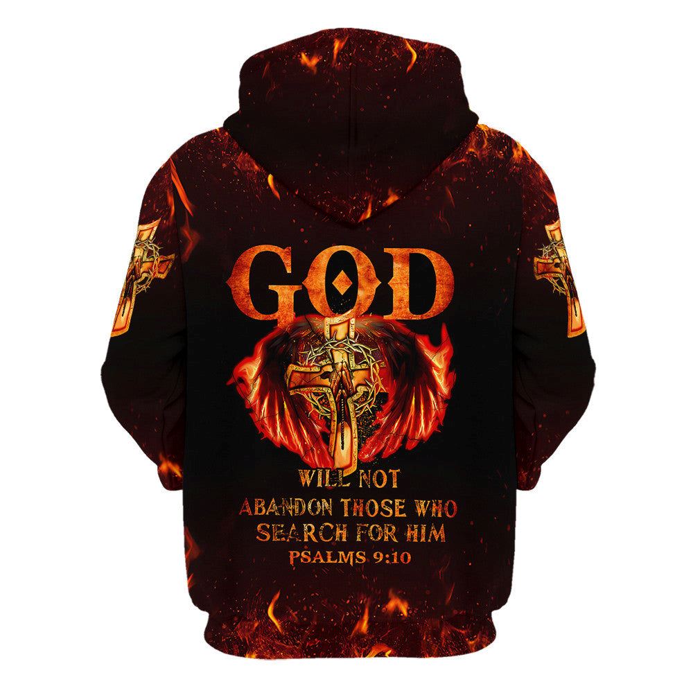 God Will Not Abandon Those Who Search For Him Hoodies Men & Women, God 3D Printed Hoodie, Christian Apparel Hoodies