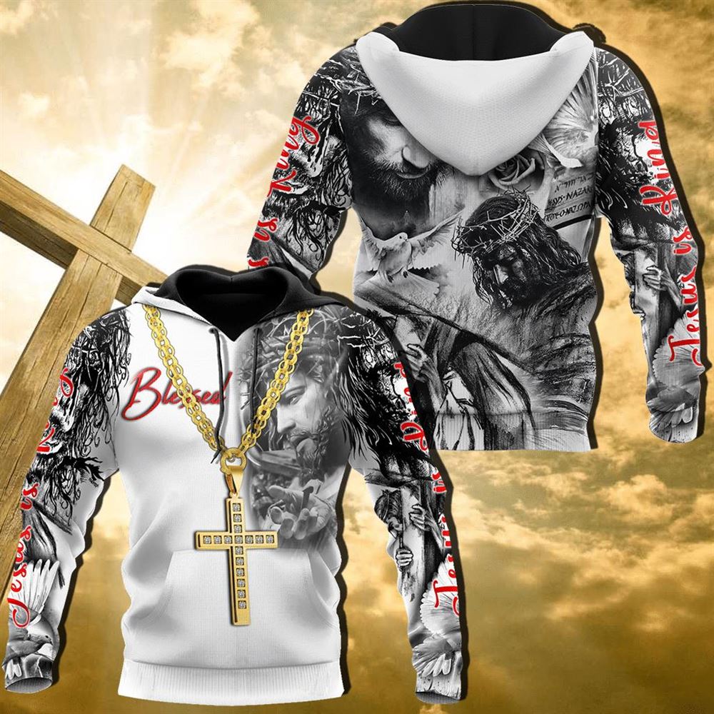 God With Necklace Jesus Is The King God 3D Hoodie For Man And Women, Jesus Printed 3D Hoodie