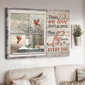 Baby white flower, Red cardinal, Vintage window, Those we love don't go away - Heaven Landscape Canvas Prints, Wall Art