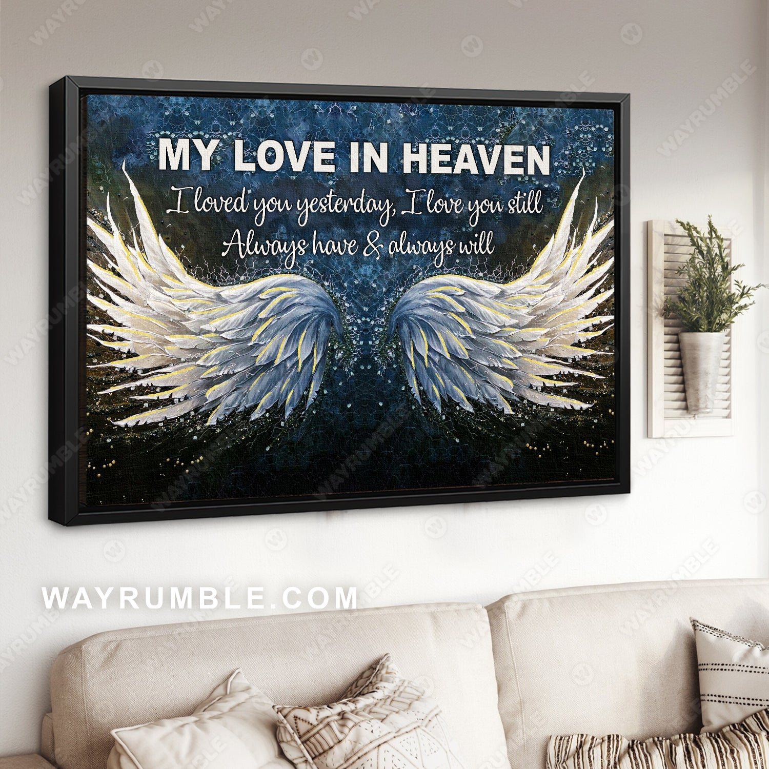 Angel wings, Galaxy painting, I love you still always have and always will - Heaven Landscape Canvas Prints, Wall Art
