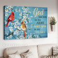 Cardinal couple, Jasmine painting, Blue background, Vintage painting, I have you in my heart - Heaven Landscape Canvas Prints, Wall Art