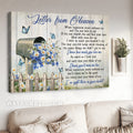 Daisy drawing, Letter box, Blue background, Butterfly, Letter from heaven - Heaven Landscape Canvas Prints, Wall Art