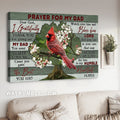 Red cardinal, Bleeding heart vine, Prayer for my Dad- Heaven Landscape Canvas Prints, Wall Art