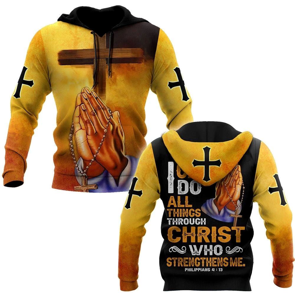 I Can Do All Things Through Christ God 3D Hoodie For Man And Women, Jesus Printed 3D Hoodie