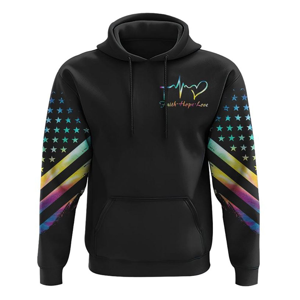 I Can Do All Things Through Christ Half Wings Colorful All Over Print 3D Hoodie, Christian Hoodie, Christian Sweatshirt, Bible Verse Shirt