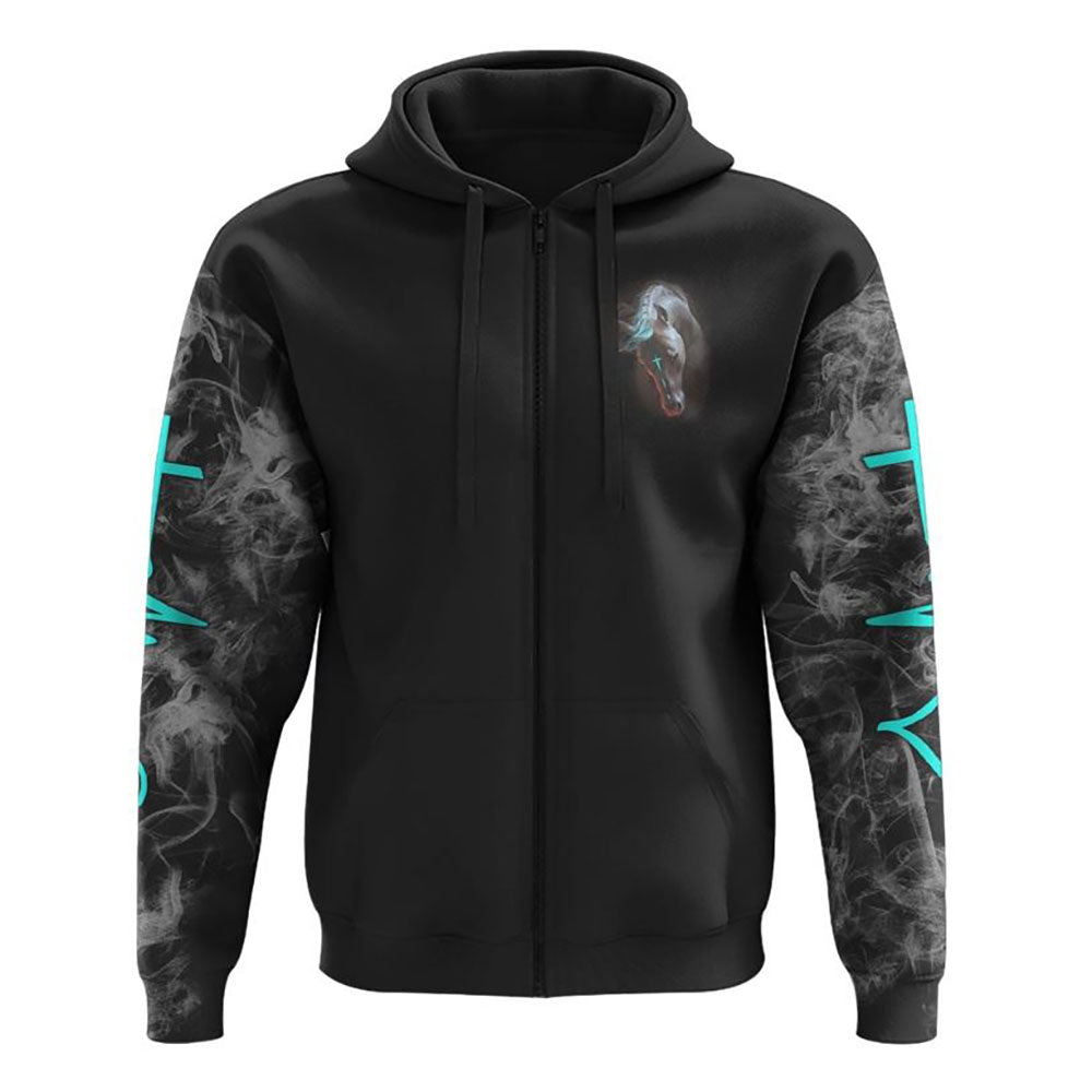 I Come From The Nation Under God Horse Flag Smoke All Over Print 3D Hoodie, Christian Hoodie, Christian Sweatshirt, Bible Verse Shirt