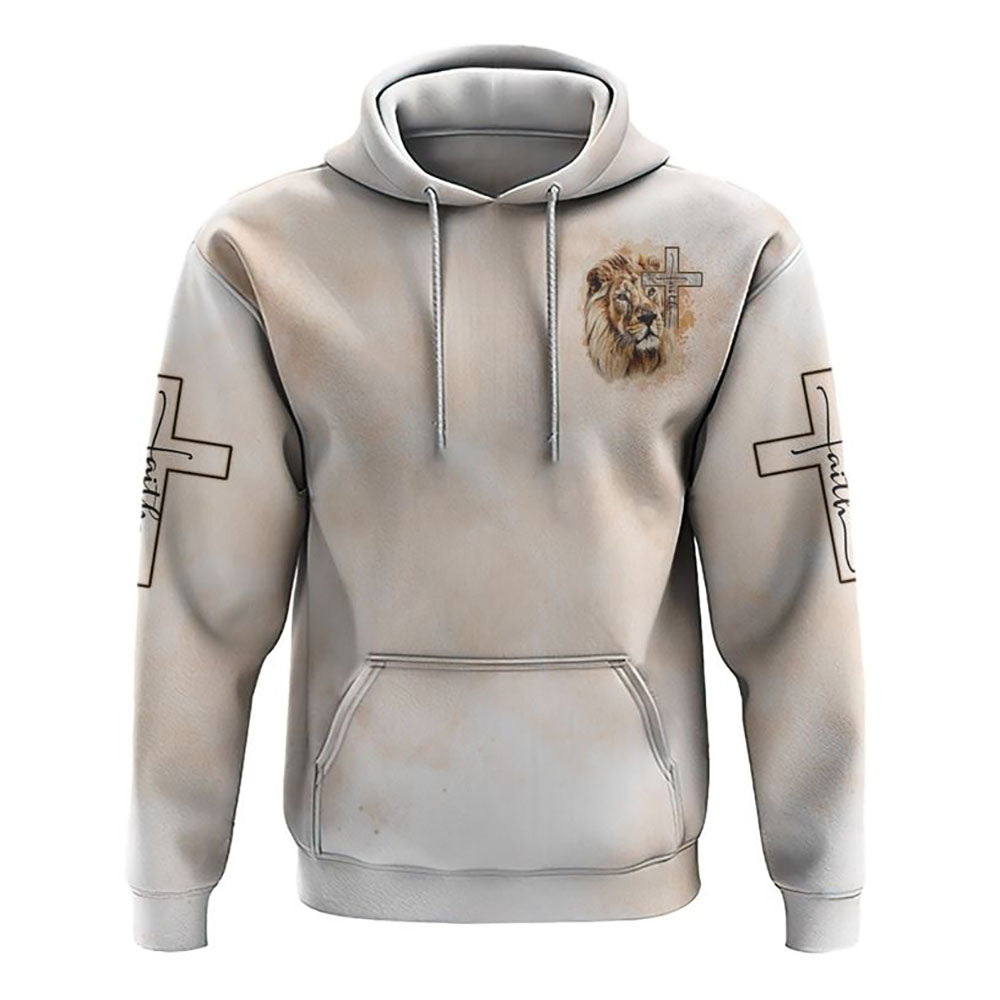 I Would Rather Stand With God Painting Lion All Over Print 3D Hoodie, Christian Hoodie, Christian Sweatshirt, Bible Verse Shirt
