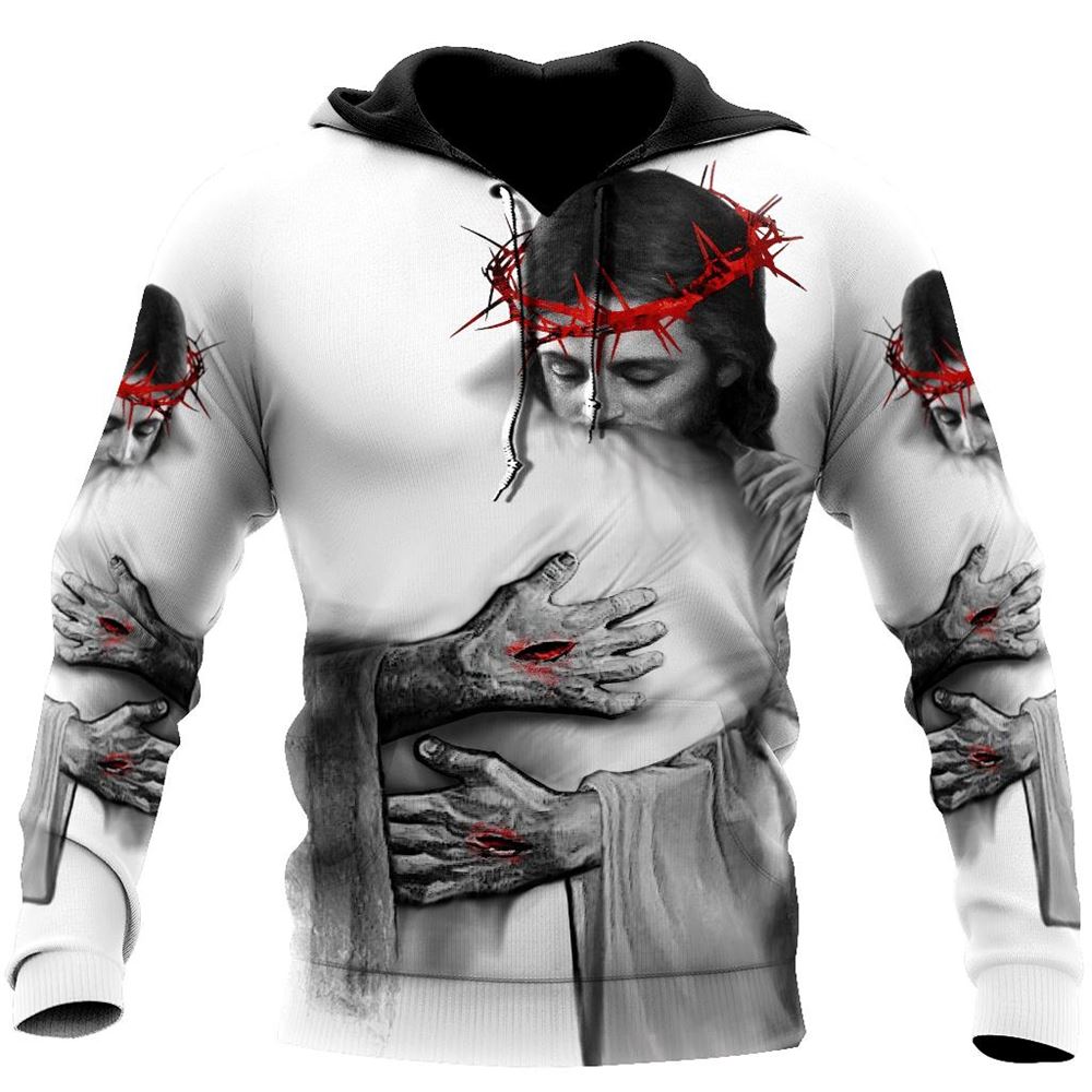 In The Arms Of Lord God 3D Hoodie For Man And Women, Jesus Printed 3D Hoodie