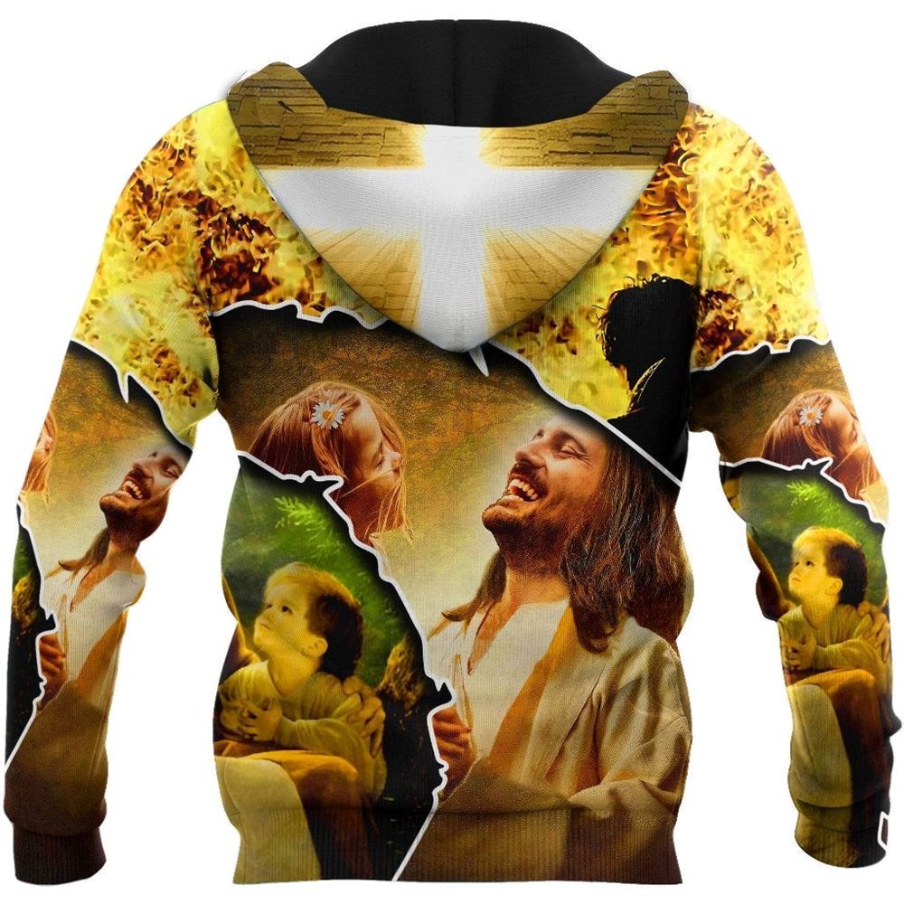Jesus And The Children God 3D Hoodie For Man And Women, Jesus Printed 3D Hoodie