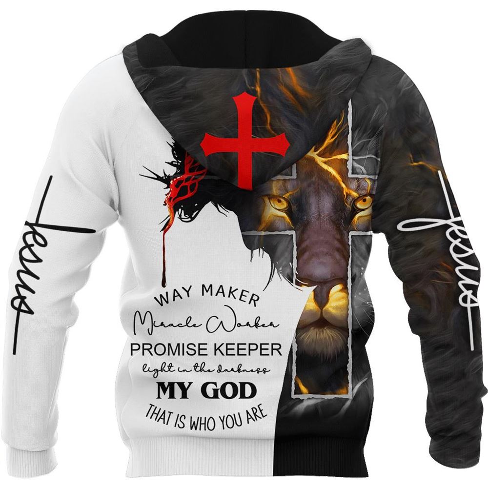 Jesus Christ Lion Way Maker Miracle Worker God 3D Hoodie For Man And Women, Jesus Printed 3D Hoodie