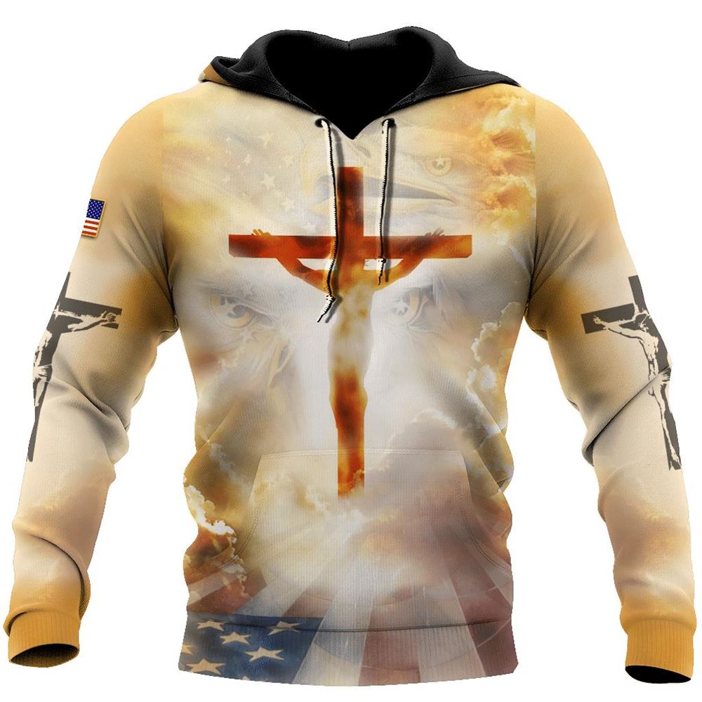 Jesus Christ on the Cross 3D All Over Printed Shirts God 3D Hoodie For Man And Women, Jesus Printed 3D Hoodie
