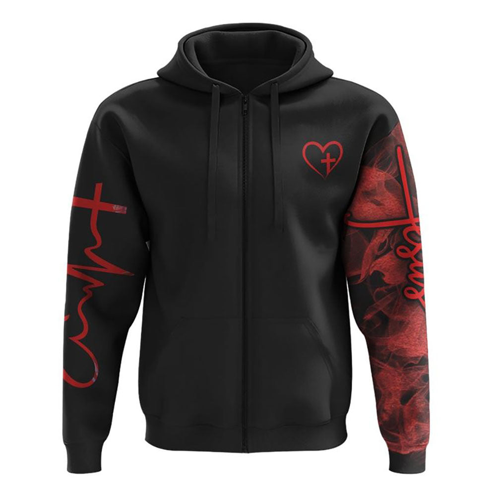 Jesus Cross Red Rose All Over Print 3D Hoodie, Christian Hoodie, Christian Sweatshirt, Bible Verse Shirt