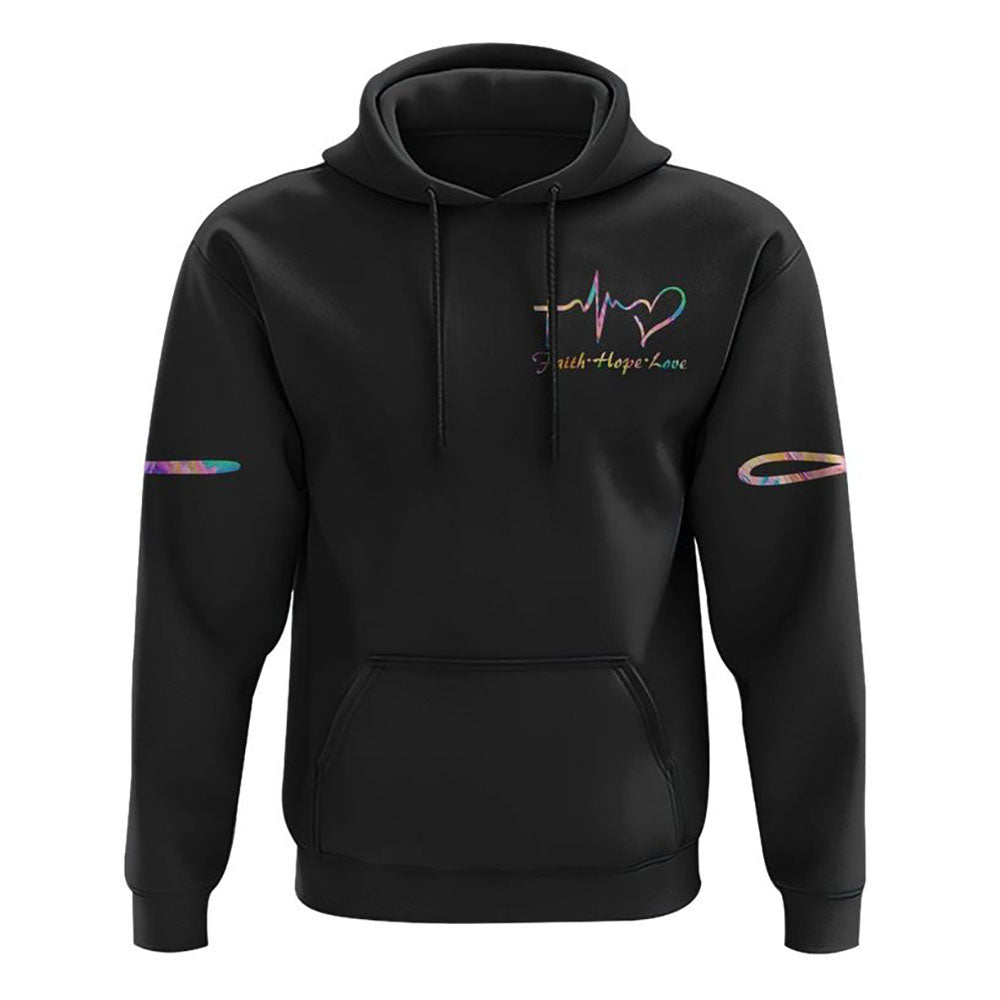 Jesus Is My Savior Colorful Wings Flag All Over Print 3D Hoodie, Christian Hoodie, Christian Sweatshirt, Bible Verse Shirt