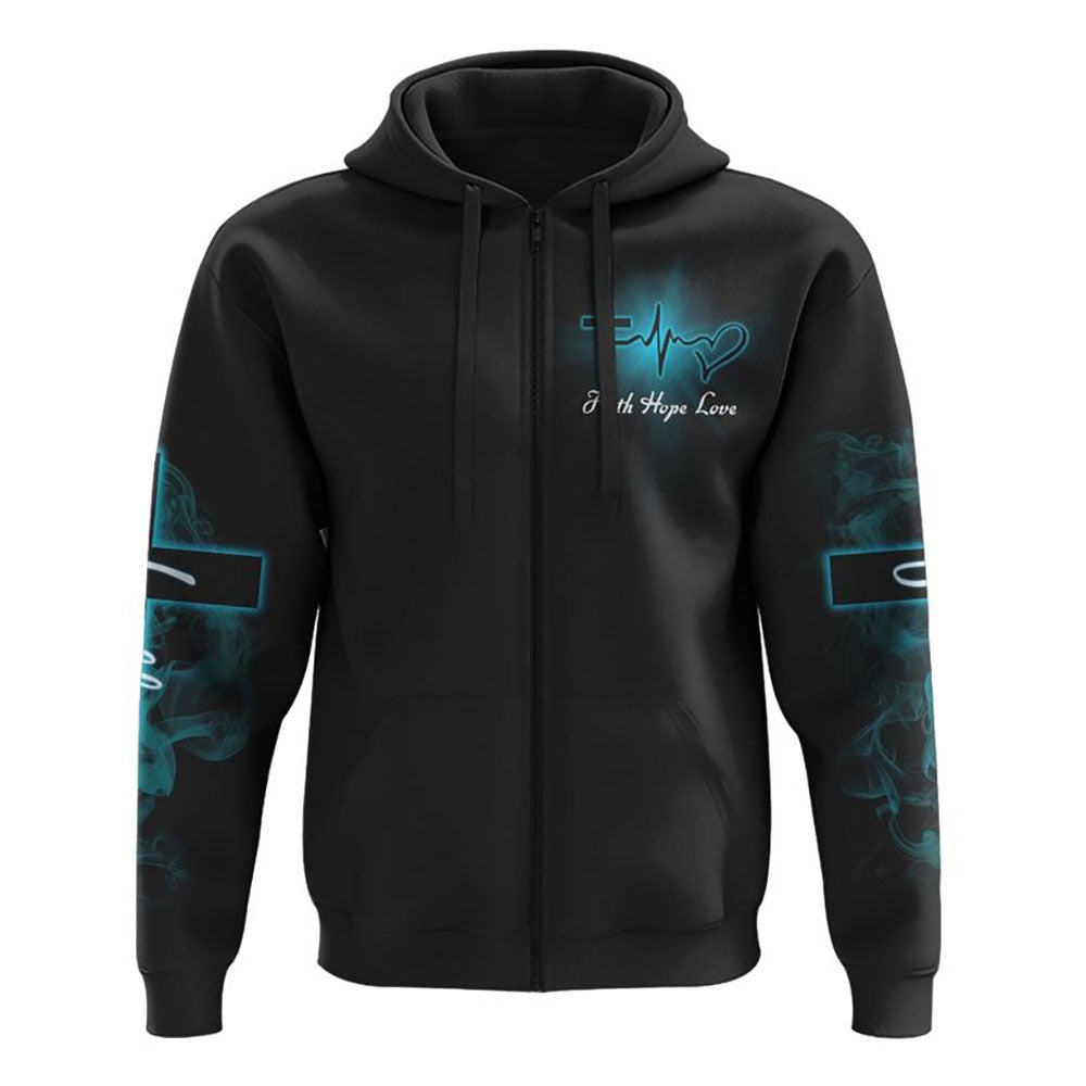 Jesus Is My Savior Cross Light Smoke All Over Print 3D Hoodie, Christian Hoodie, Christian Sweatshirt, Bible Verse Shirt