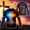 Jesus Is My Savior Red And Blue Cross God 3D Hoodie For Man And Women, Jesus Printed 3D Hoodie