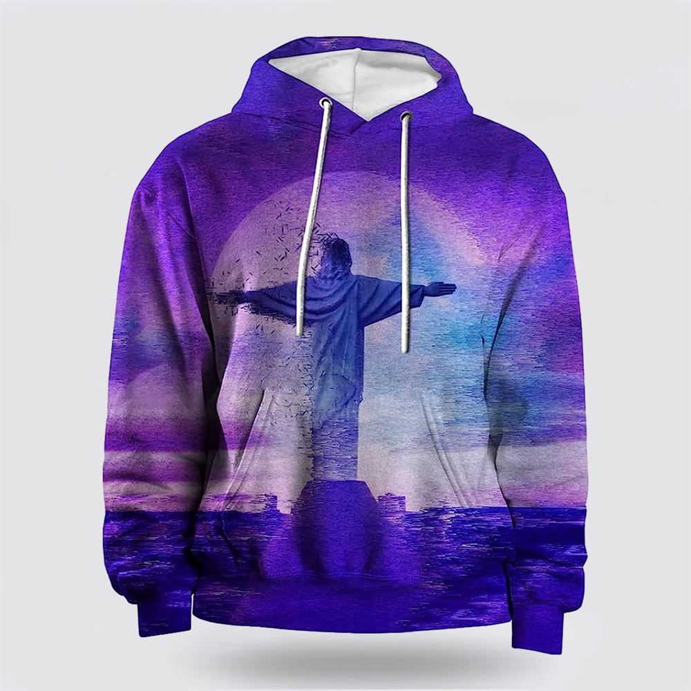 Jesus Statue Pattern 3D Hoodies For Women Men, God 3D Printed Hoodie, Christian Apparel Hoodies