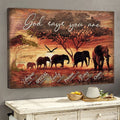 Elephant, Sunset Painting, Desert, God says you are - Jesus Landscape Canvas Prints, Wall Art