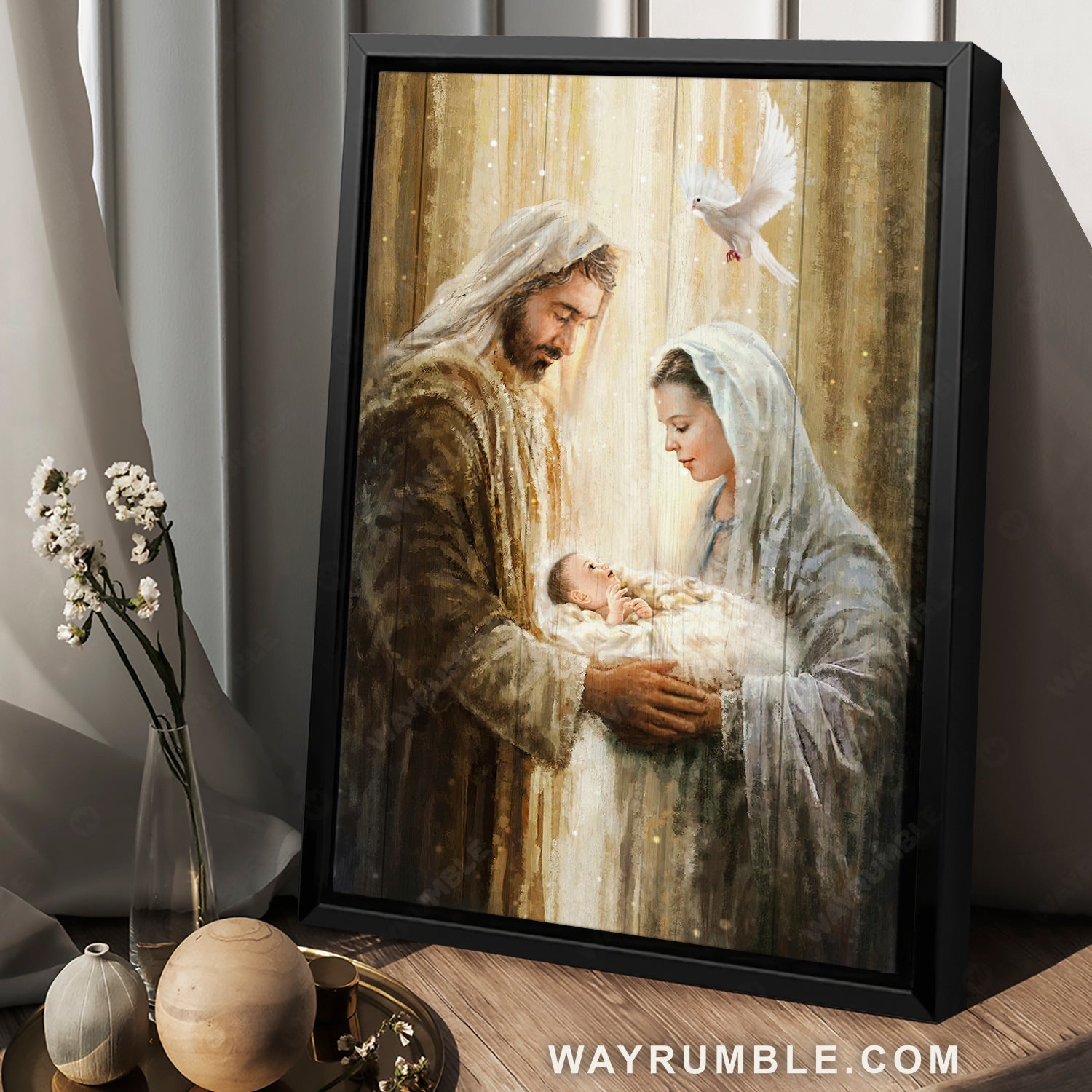 Jesus was born, Stunning day, The life of Jesus, White dove - Jesus Portrait Canvas Prints, Home Decor Wall Art