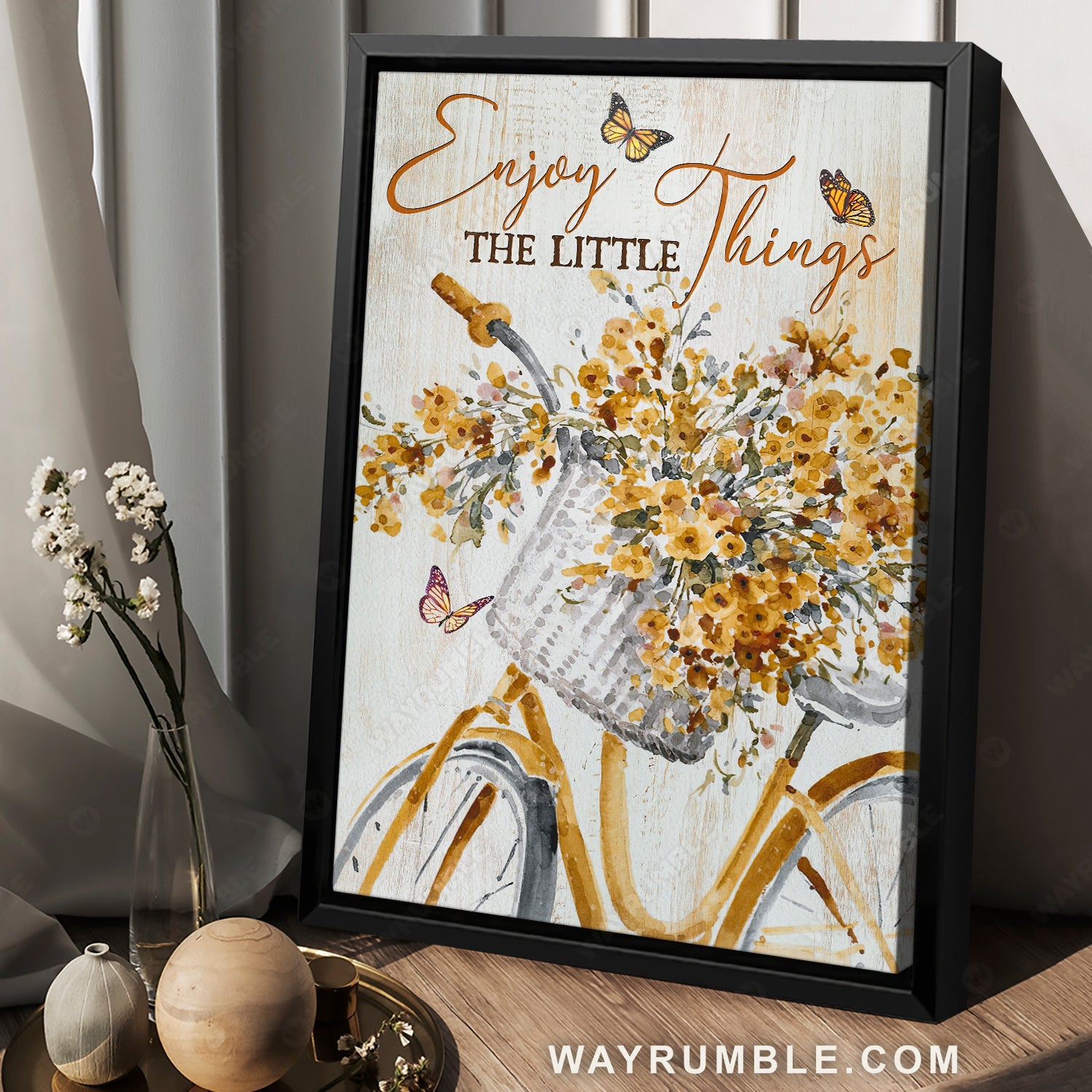 Yellow bicycle, Baby flower drawing, Monarch butterfly, Enjoy the little things - Jesus Portrait Canvas Prints, Home Decor Wall Art