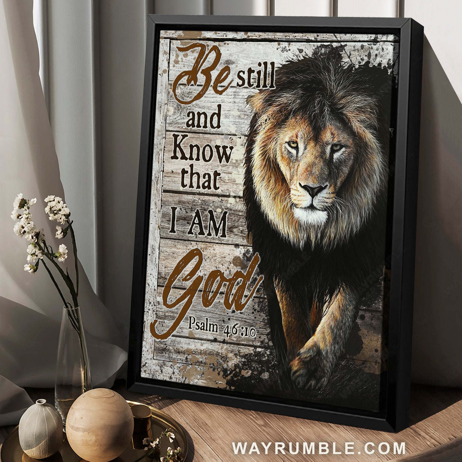 Stunning lion, Amazing home decor, Be still and know that I am God - Jesus Portrait Canvas Prints, Home Decor Wall Art
