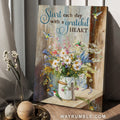Gift for flower lover, Stunning flower, Start each day with a grateful heart - Jesus Portrait Canvas Prints, Home Decor Wall Art