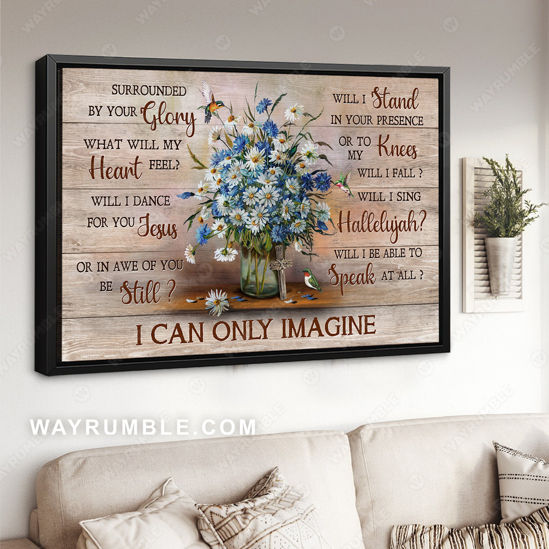 Baby daisy flower, Hummingbird painting, Cross, I can only imagine - Jesus Landscape Canvas Prints, Christian Wall Art