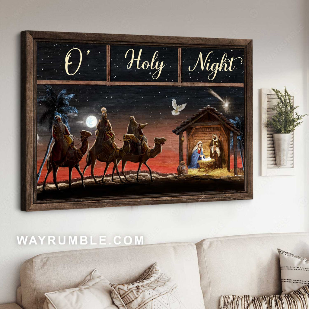 Wonderful night, Pretty sky, Jesus was born, O Holy night - Jesus Landscape Canvas Prints, Home Decor Wall Art