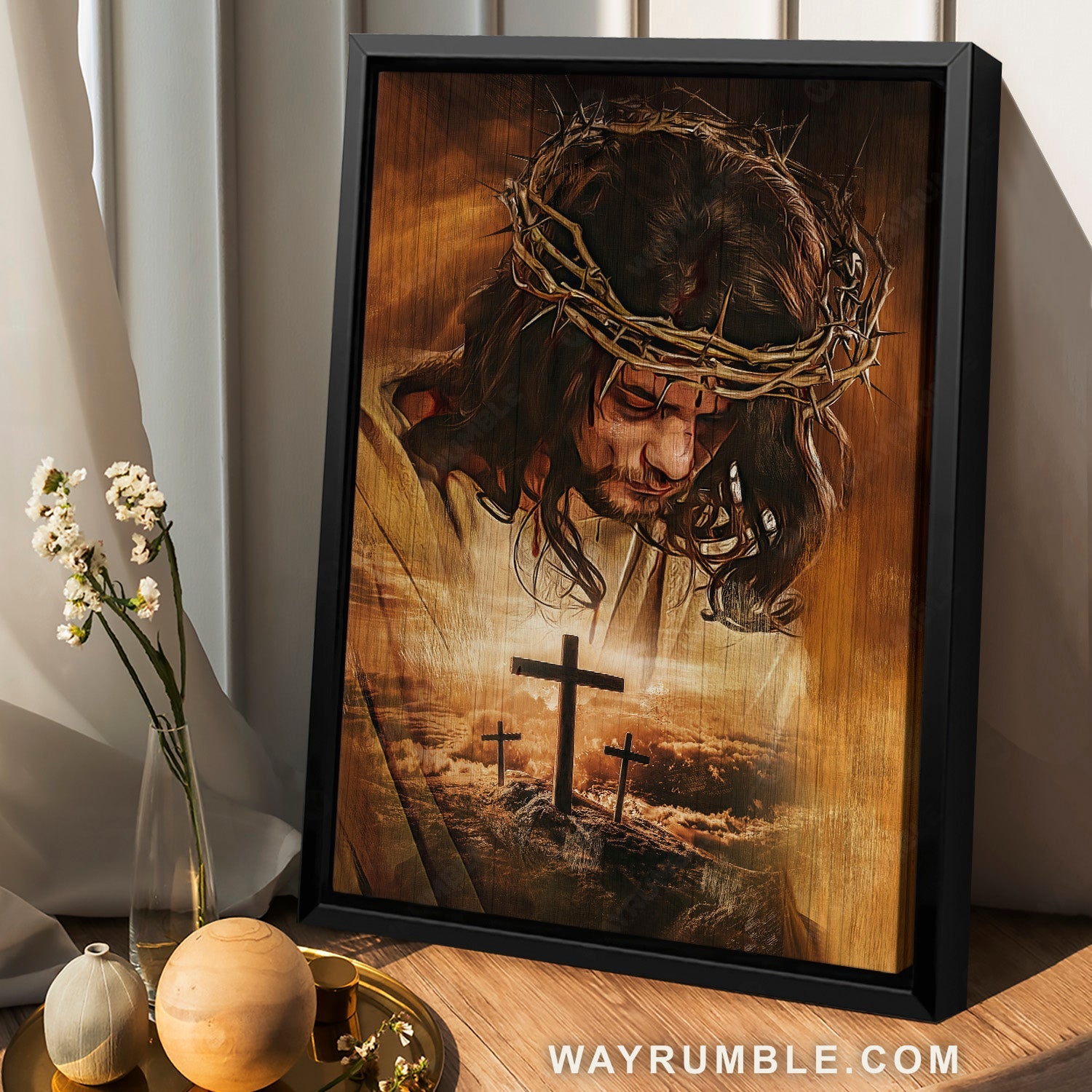 Pray for healing, Amazing Jesus, Crown of thorn, The life of Jesus - Jesus Portrait Canvas Prints, Home Decor Wall Art