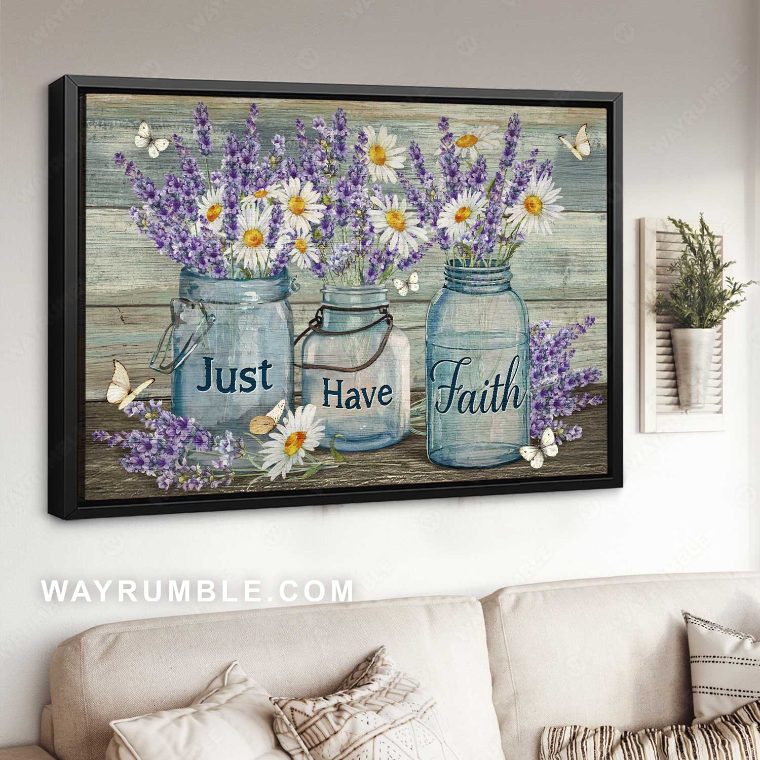 Purple lavender, Beautiful daisy, Butterfly drawing, Just have faith - Jesus Landscape Canvas Prints, Home Decor Wall Art