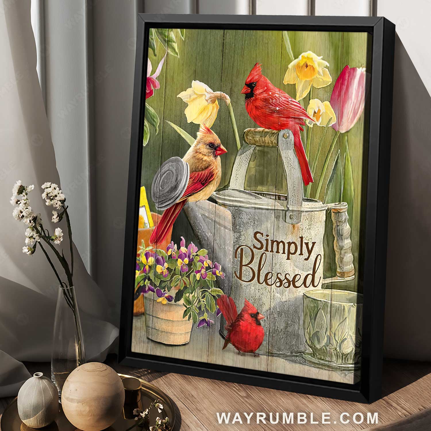Colorful drawing, Pretty garden, Cardinal painting, Simply blessed - Jesus Portrait Canvas Prints, Home Decor Wall Art