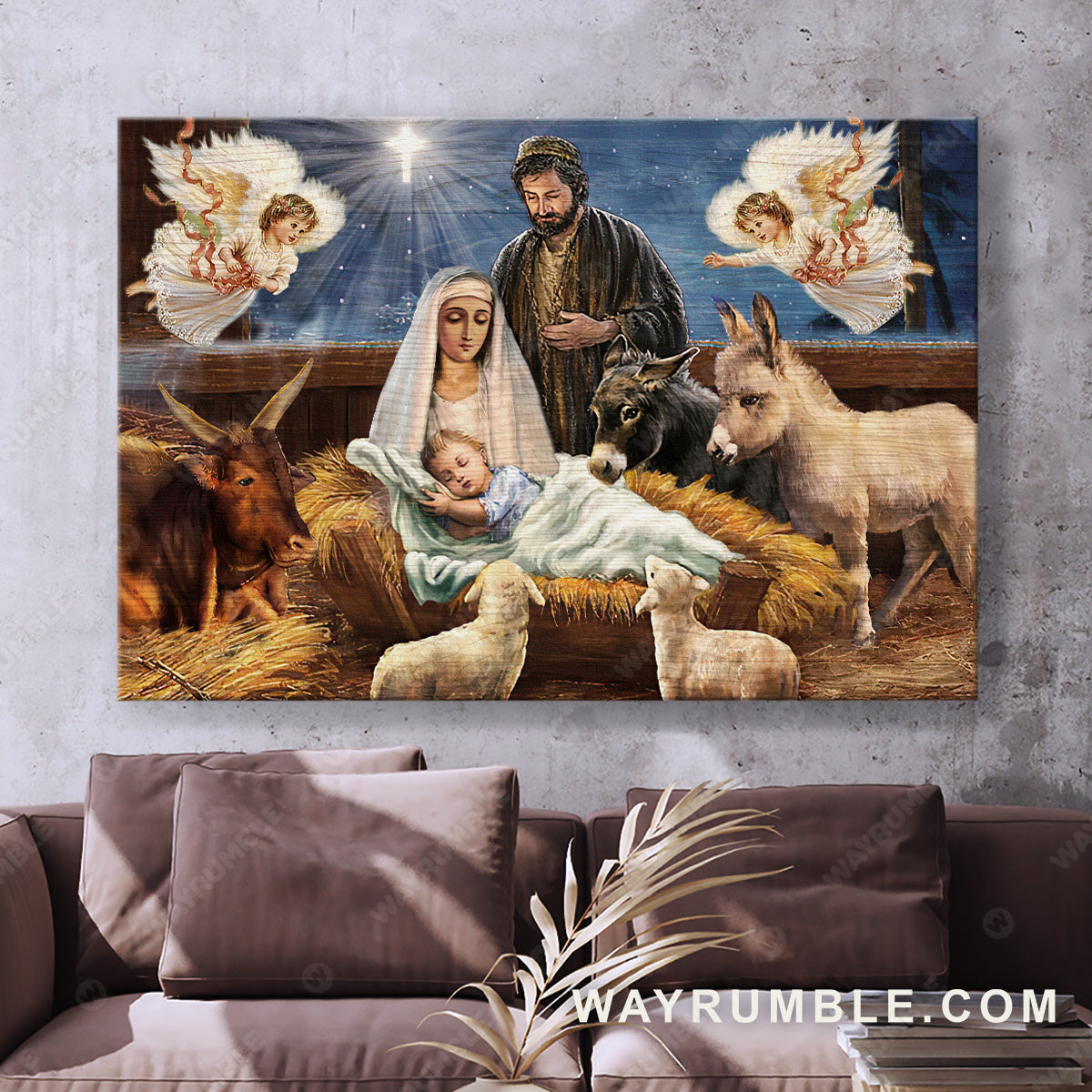The life of Jesus, Beautiful Maria painting, Amazing world, Home Decoration - Jesus Landscape Canvas Prints, Home Decor Wall Art