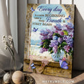 Beautiful purple hydrangea, Lovely butterfly, Every day is a new beginning - Jesus Portrait Canvas Prints, Home Decor Wall Art