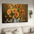 Stunning monarch butterfly, Watercolor sunflower, Faith, Hope, Love - Jesus Landscape Canvas Prints, Home Decor Wall Art