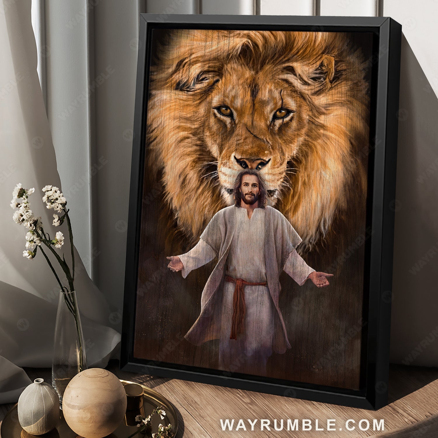 Happy Jesus, Beautiful Jesus painting, Stunning lion, The life of Jesus - Jesus Portrait Canvas Prints, Home Decor Wall Art