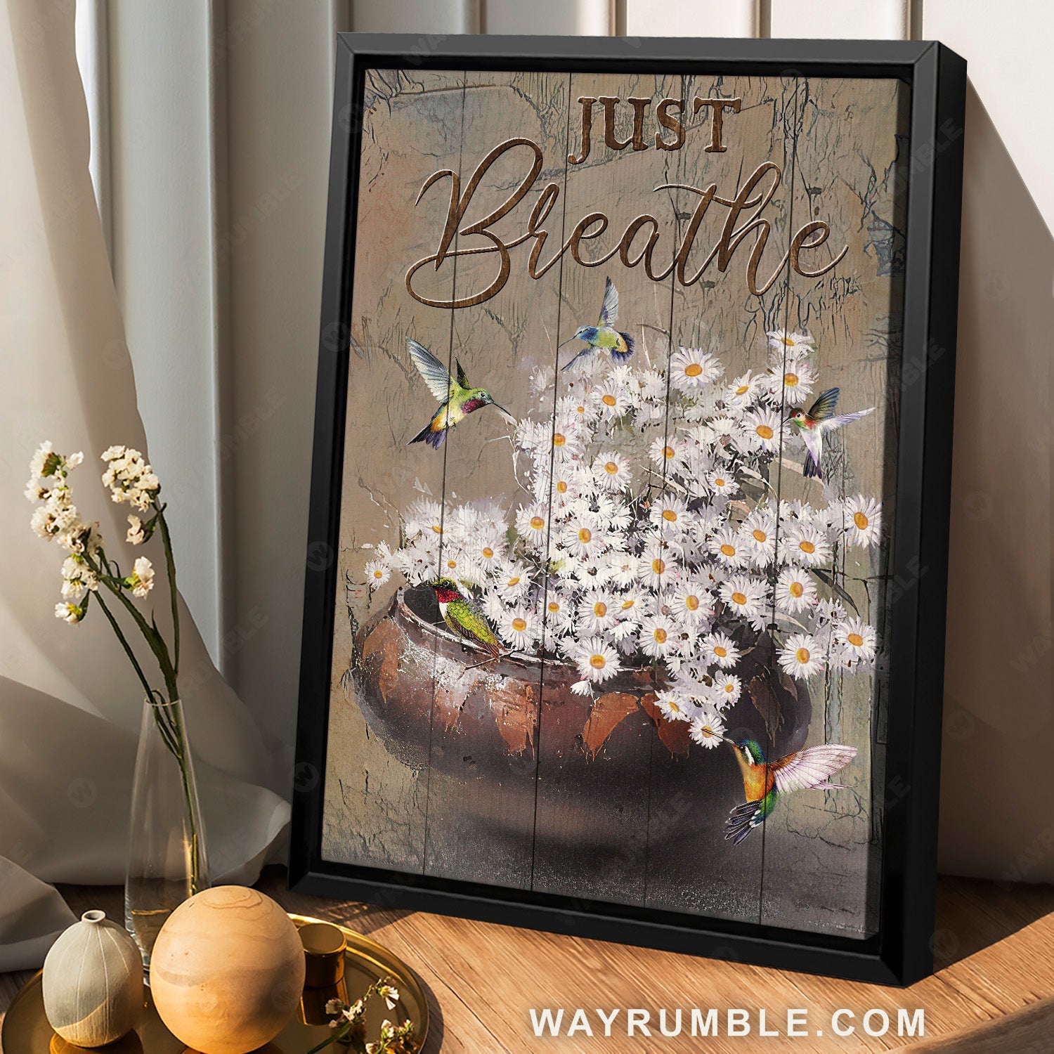 Baby daisy flower, Stunning hummingbird, Home Decor, Just breathe - Jesus Portrait Canvas Prints, Home Decor Wall Art