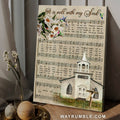 Pretty church, Beautiful lily, Music sheet, It is well with my soul - Jesus Portrait Canvas Prints, Christian Wall Art