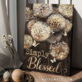 Dried dandelion painting, Yellow butterfly, Home Decoration, Simply blessed - Jesus Portrait Canvas Prints, Home Decor Wall Art