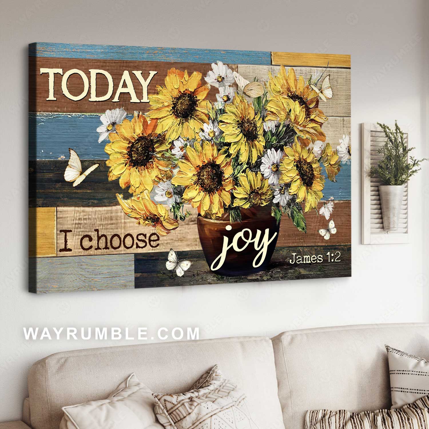 Beautiful painting, Watercolor daisy, Stunning butterfly, Today I choose joy - Jesus Landscape Canvas Prints, Home Decor Wall Art