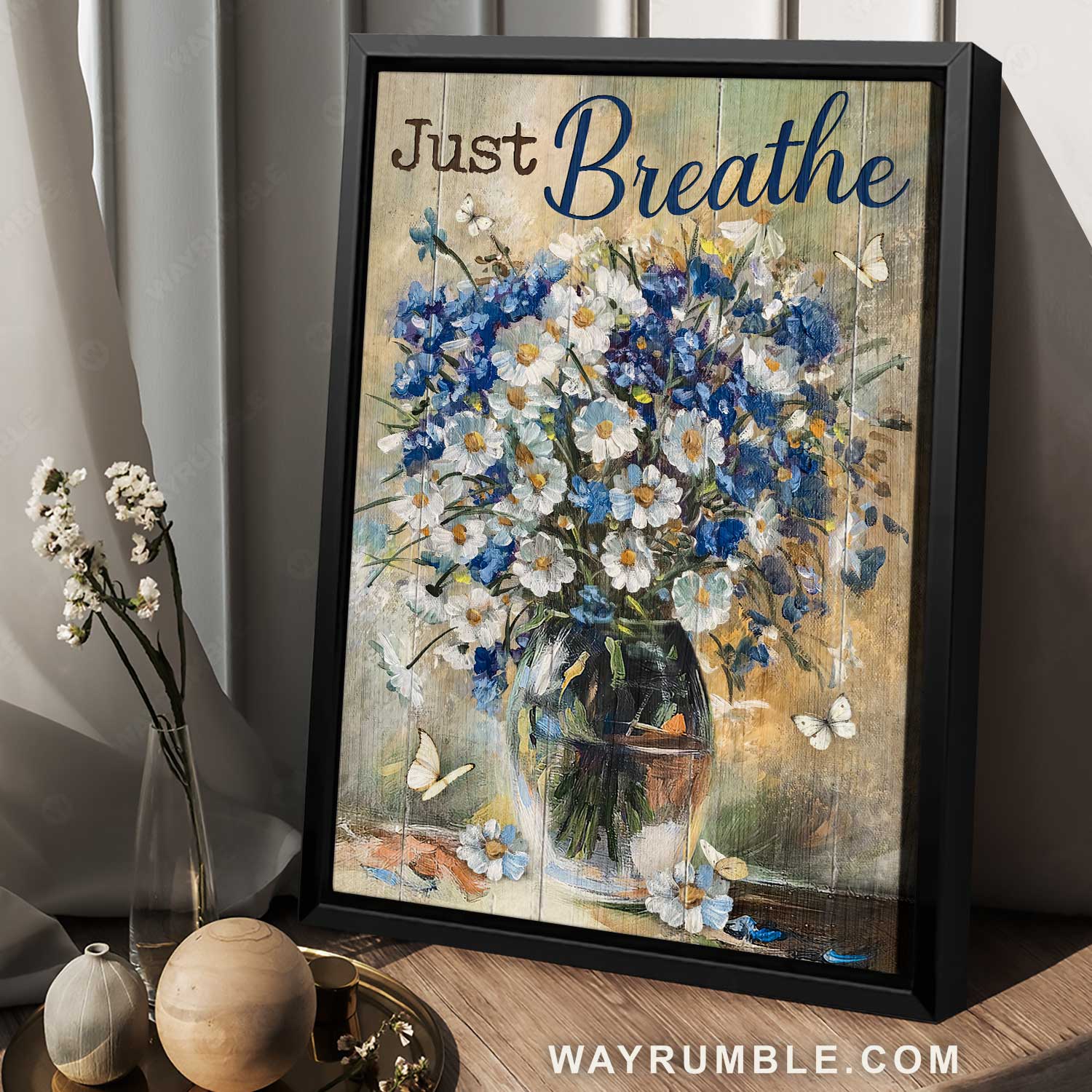 Pretty daisy, Watercolor artwork, Still life painting, Just breathe - Jesus Portrait Canvas Prints, Home Decor Wall Art