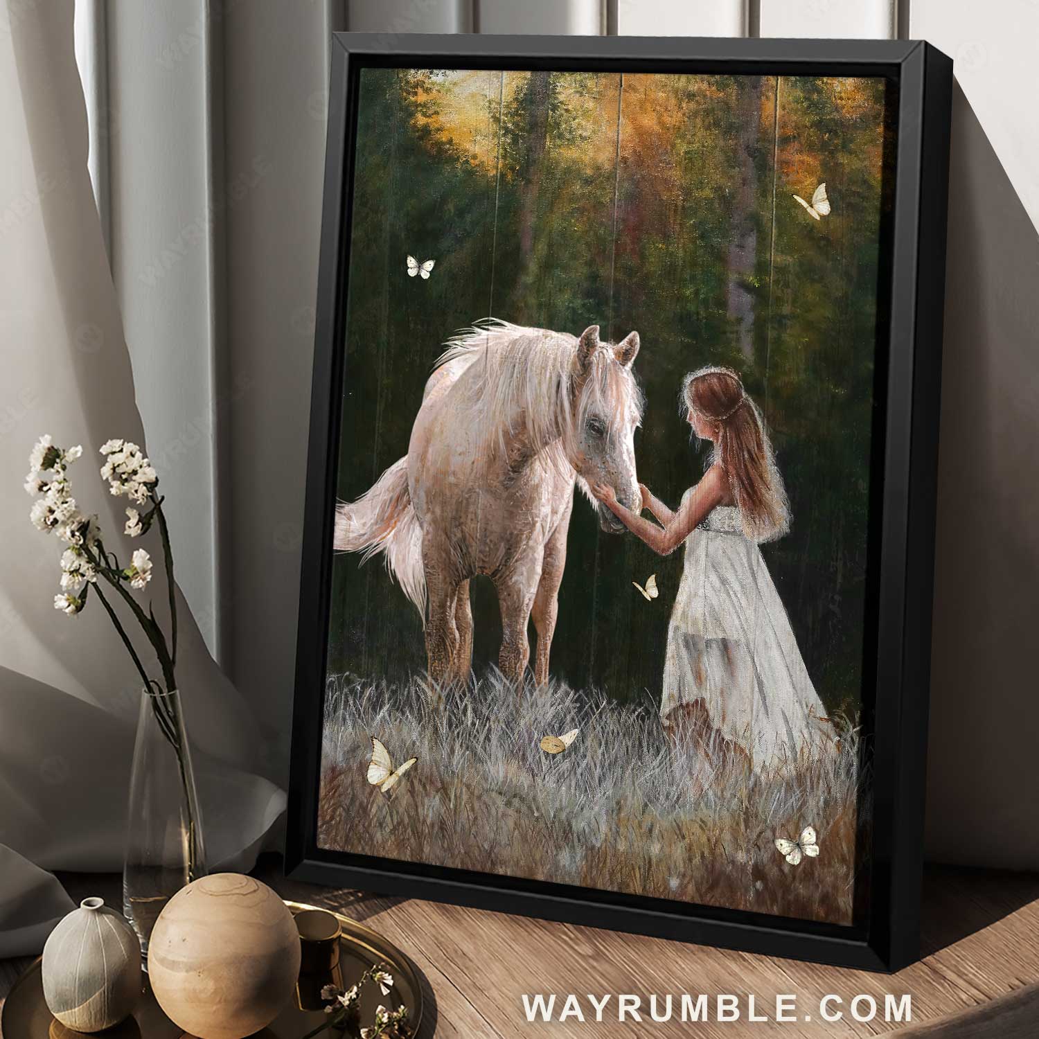 White horse, Magic forest, Little girl, The passion of Jesus - Jesus Portrait Canvas Prints, Home Decor Wall Art