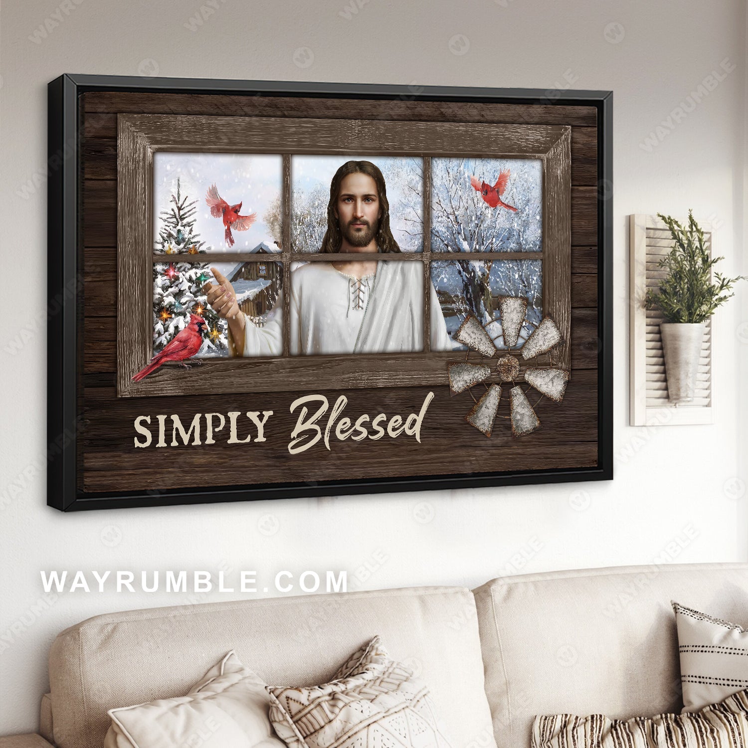 Jesus artwork, Lucky cardinal, Winter forest, Simply blessed - Jesus Landscape Canvas Prints, Home Decor Wall Art
