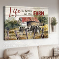 Watercolor drawing, Dairy cow farm, Life is better on the farm - Jesus Landscape Canvas Prints, Home Decor Wall Art