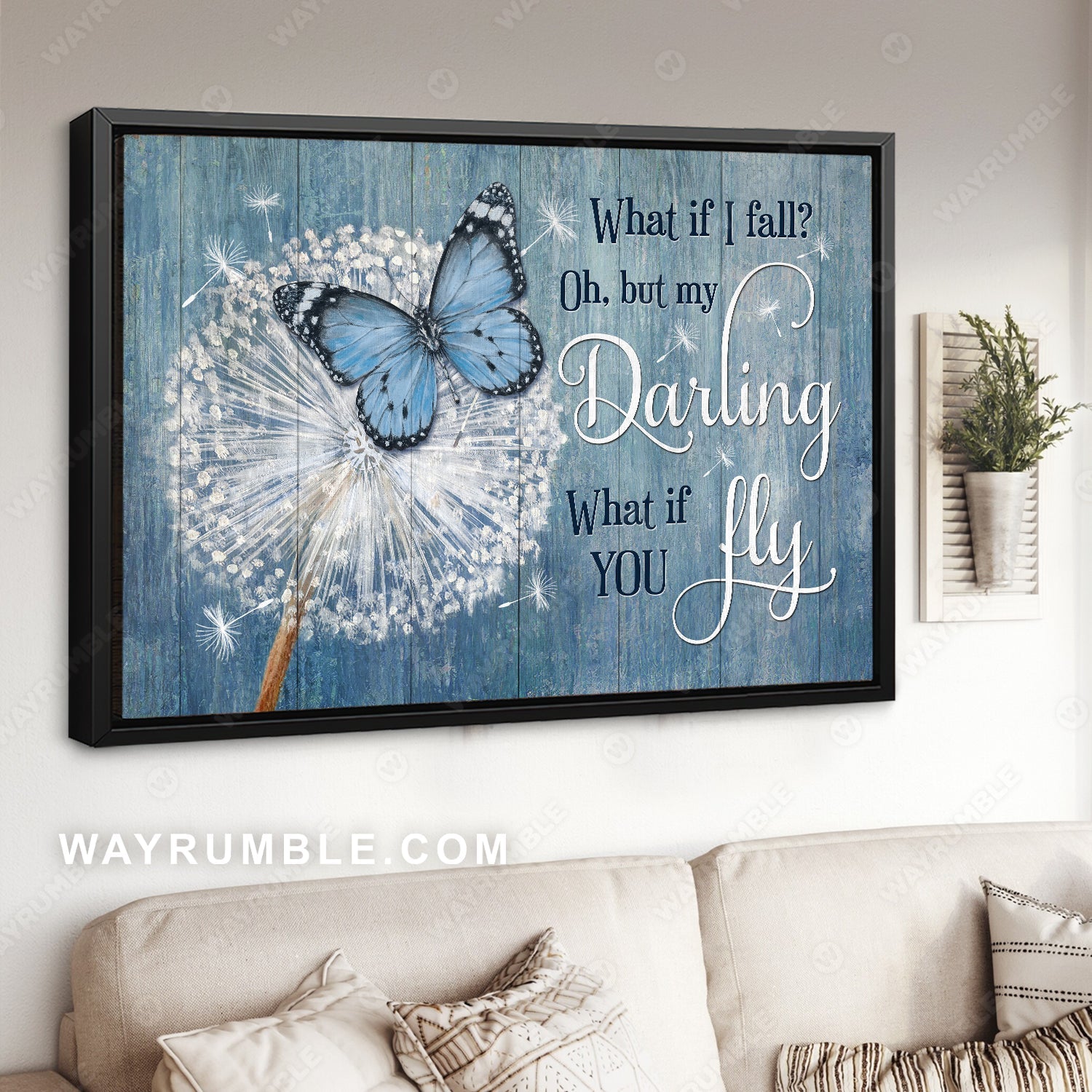 Brilliant dandelion, Big butterfly, Bedroom artwork, What if I fall - Jesus Landscape Canvas Prints, Home Decor Wall Art